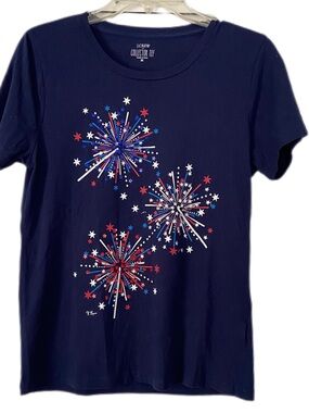 J. Crew Factory Sparklers Graphic Tee Size Medium
